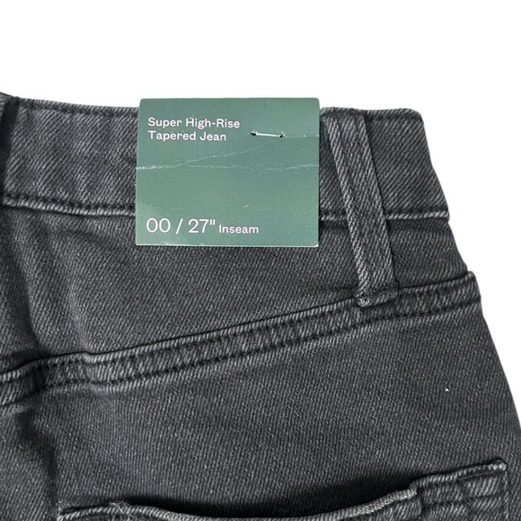 NWT Wild Fable Super High Rise Tapered Black Wash Jean - Size 00 - Picture 8 of 9